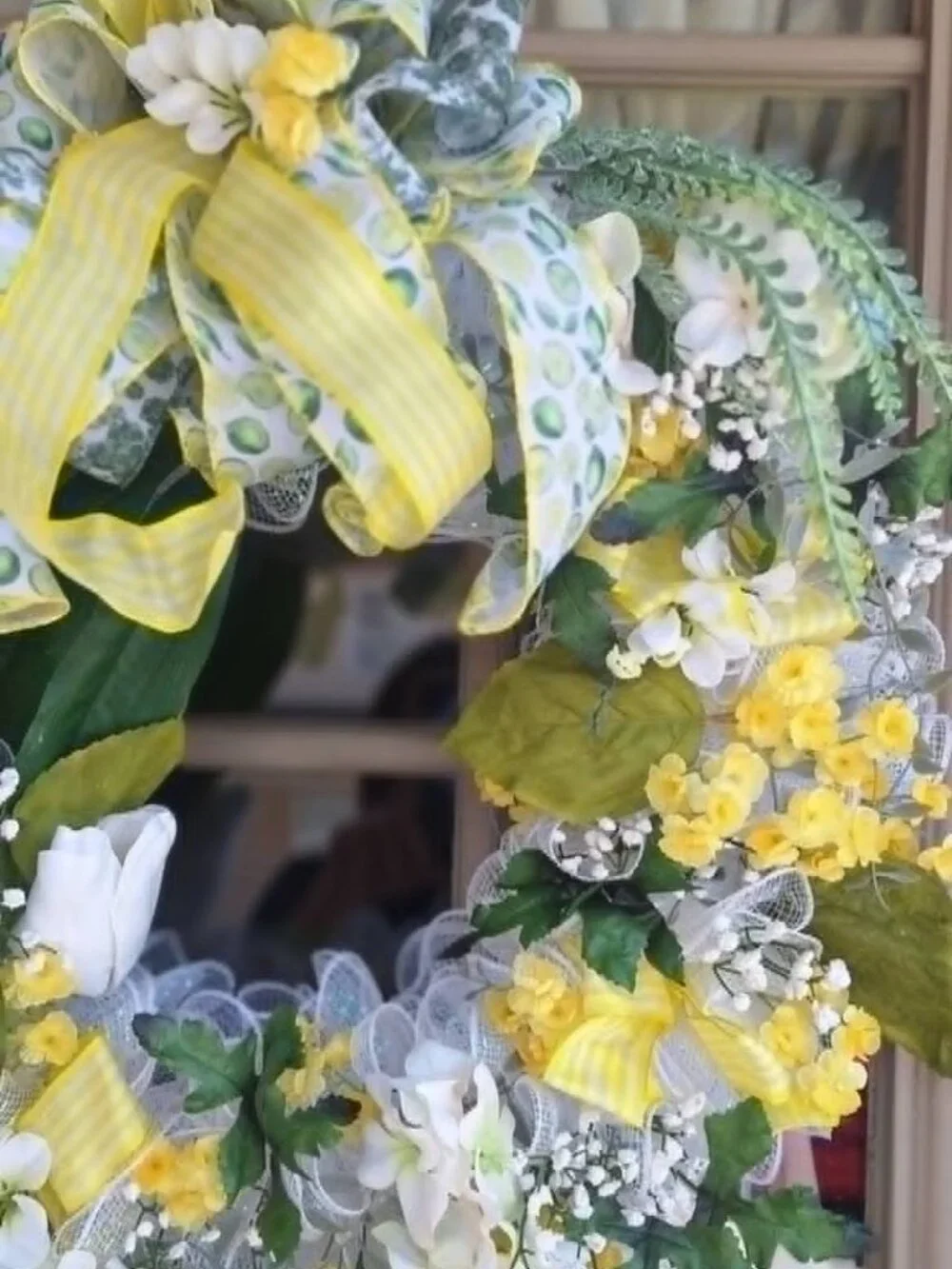 Handmade mesh ribbon wreath